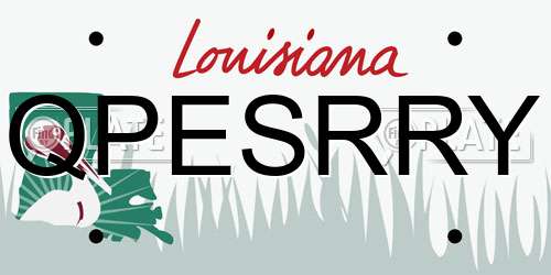 QPESRRY Louisiana License Plate
