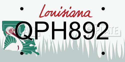 QPH892 Louisiana License Plate