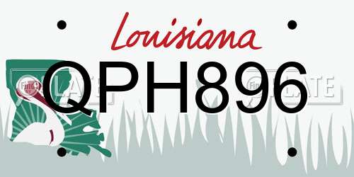 QPH896 Louisiana License Plate
