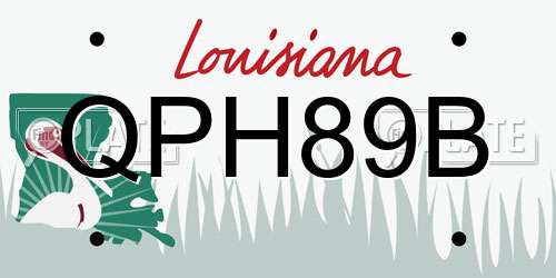 QPH89B Louisiana License Plate
