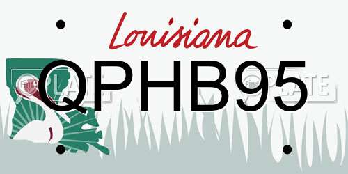 QPHB95 Louisiana License Plate