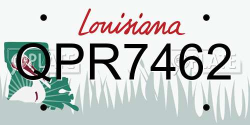 QPR7462 Louisiana License Plate