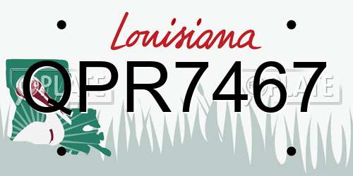 QPR7467 Louisiana License Plate