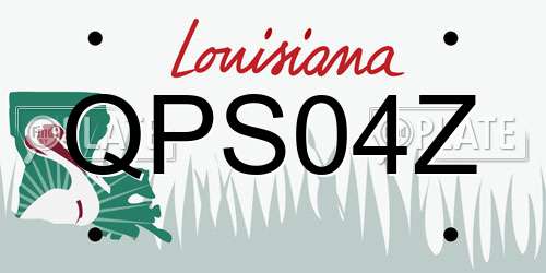 QPS04Z Louisiana License Plate