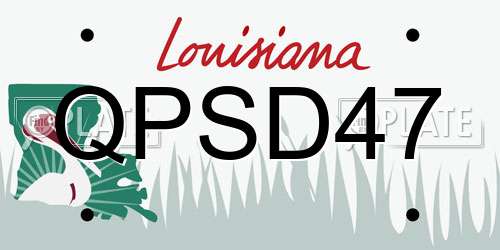 QPSD47 Louisiana License Plate