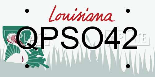 QPSO42 Louisiana License Plate