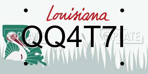 QQ4T7I Louisiana License Plate