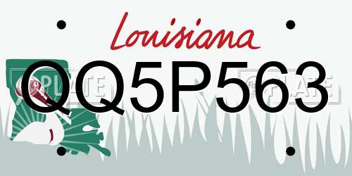 QQ5P563 Louisiana License Plate