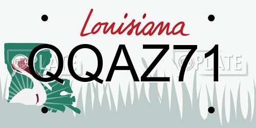 QQAZ71 Louisiana License Plate