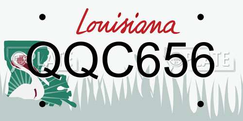 QQC656 Louisiana License Plate
