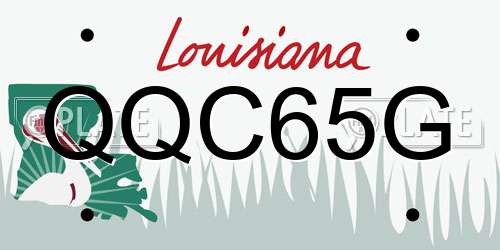 QQC65G Louisiana License Plate