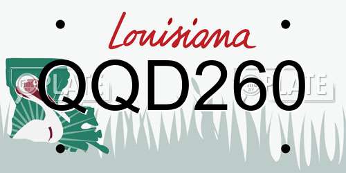 QQD260 Louisiana License Plate