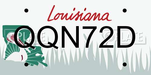 QQN72D Louisiana License Plate
