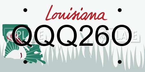 QQQ26O Louisiana License Plate