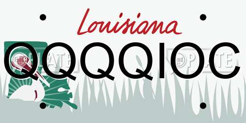 QQQQIOC Louisiana License Plate