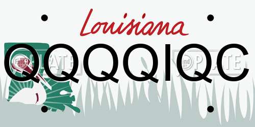 QQQQIQC Louisiana License Plate