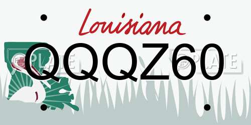 QQQZ60 Louisiana License Plate