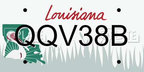 QQV38B Louisiana License Plate