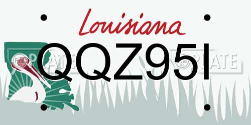 QQZ95I Louisiana License Plate