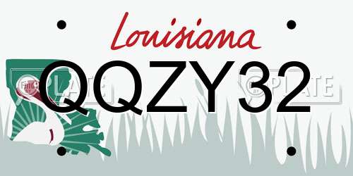 QQZY32 Louisiana License Plate