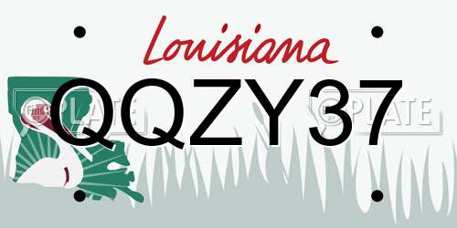 QQZY37 Louisiana License Plate