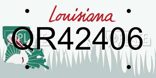 QR42406 Louisiana License Plate