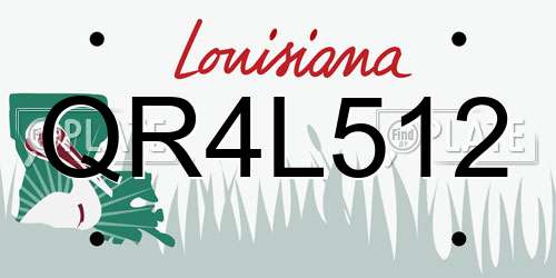 QR4L512 Louisiana License Plate