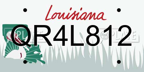 QR4L812 Louisiana License Plate