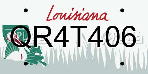 QR4T406 Louisiana License Plate