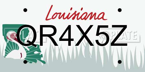 QR4X5Z Louisiana License Plate