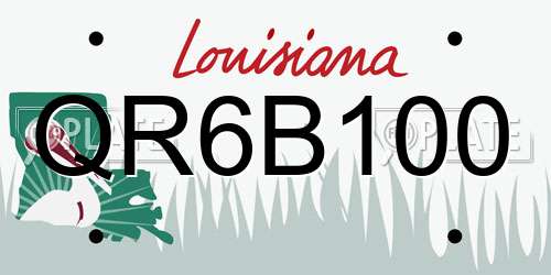 QR6B100 Louisiana License Plate