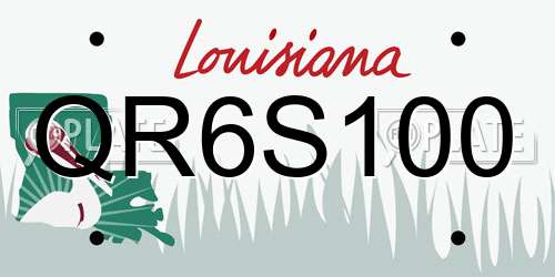 QR6S100 Louisiana License Plate