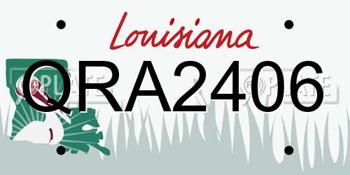 QRA2406 Louisiana License Plate