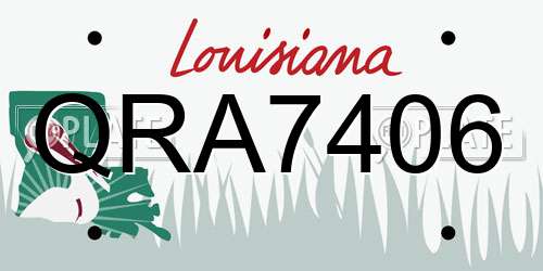 QRA7406 Louisiana License Plate