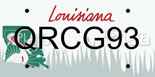 QRCG93 Louisiana License Plate