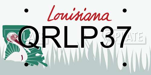 QRLP37 Louisiana License Plate