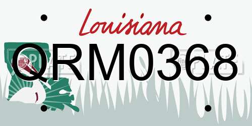 QRM0368 Louisiana License Plate