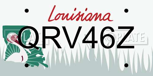 QRV46Z Louisiana License Plate