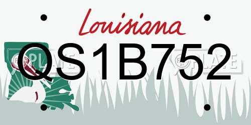 QS1B752 Louisiana License Plate
