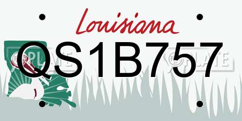 QS1B757 Louisiana License Plate
