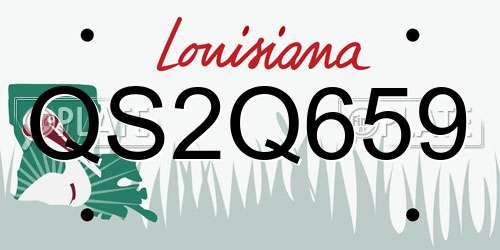QS2Q659 Louisiana License Plate