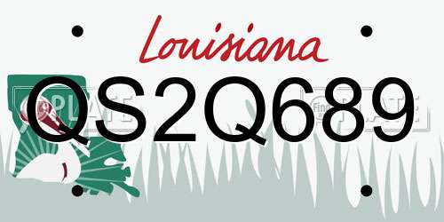 QS2Q689 Louisiana License Plate