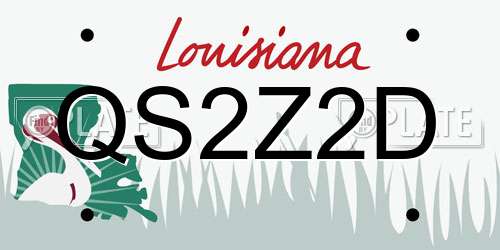 QS2Z2D Louisiana License Plate