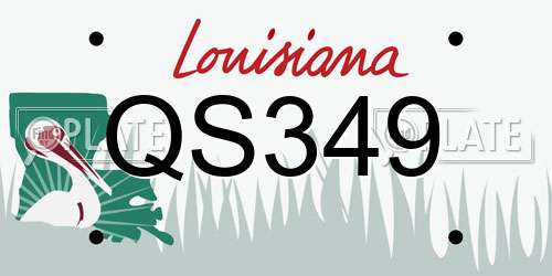QS349 Louisiana License Plate