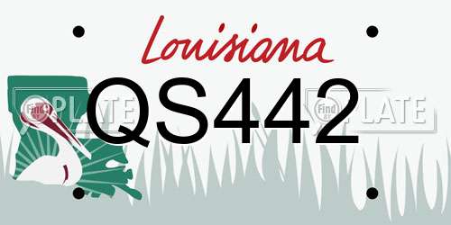 QS442 Louisiana License Plate
