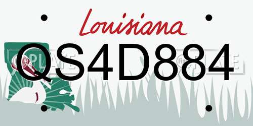 QS4D884 Louisiana License Plate