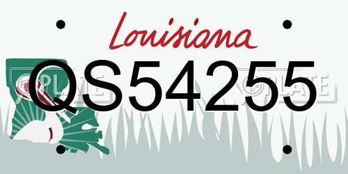 QS54255 Louisiana License Plate