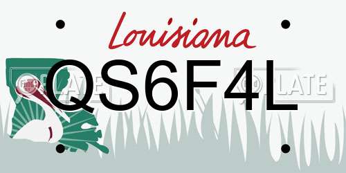 QS6F4L Louisiana License Plate