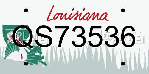 QS73536 Louisiana License Plate