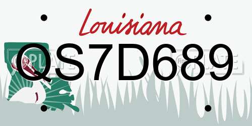 QS7D689 Louisiana License Plate